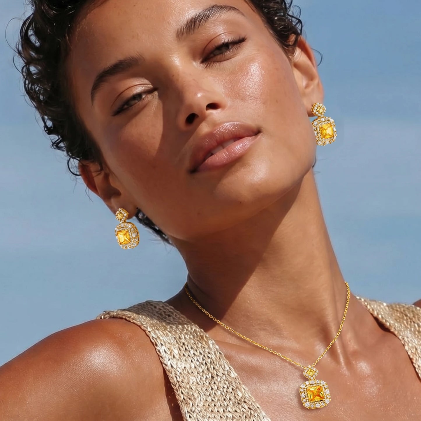 Conjunto Lujo Cuadrado Dorado
